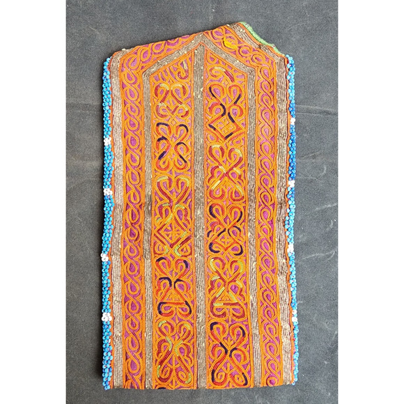 Kuchi Embroidered Pouch Wallet Central Asian Handmade Beaded Eyelet Pockets - Picture 2 of 8